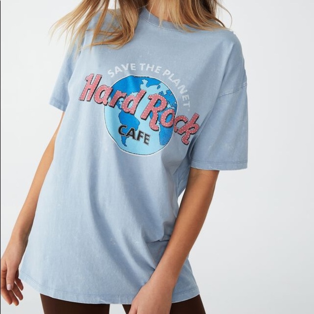 Cotton on special edition hard rock relaxed oversized boyfriend shirt  XS